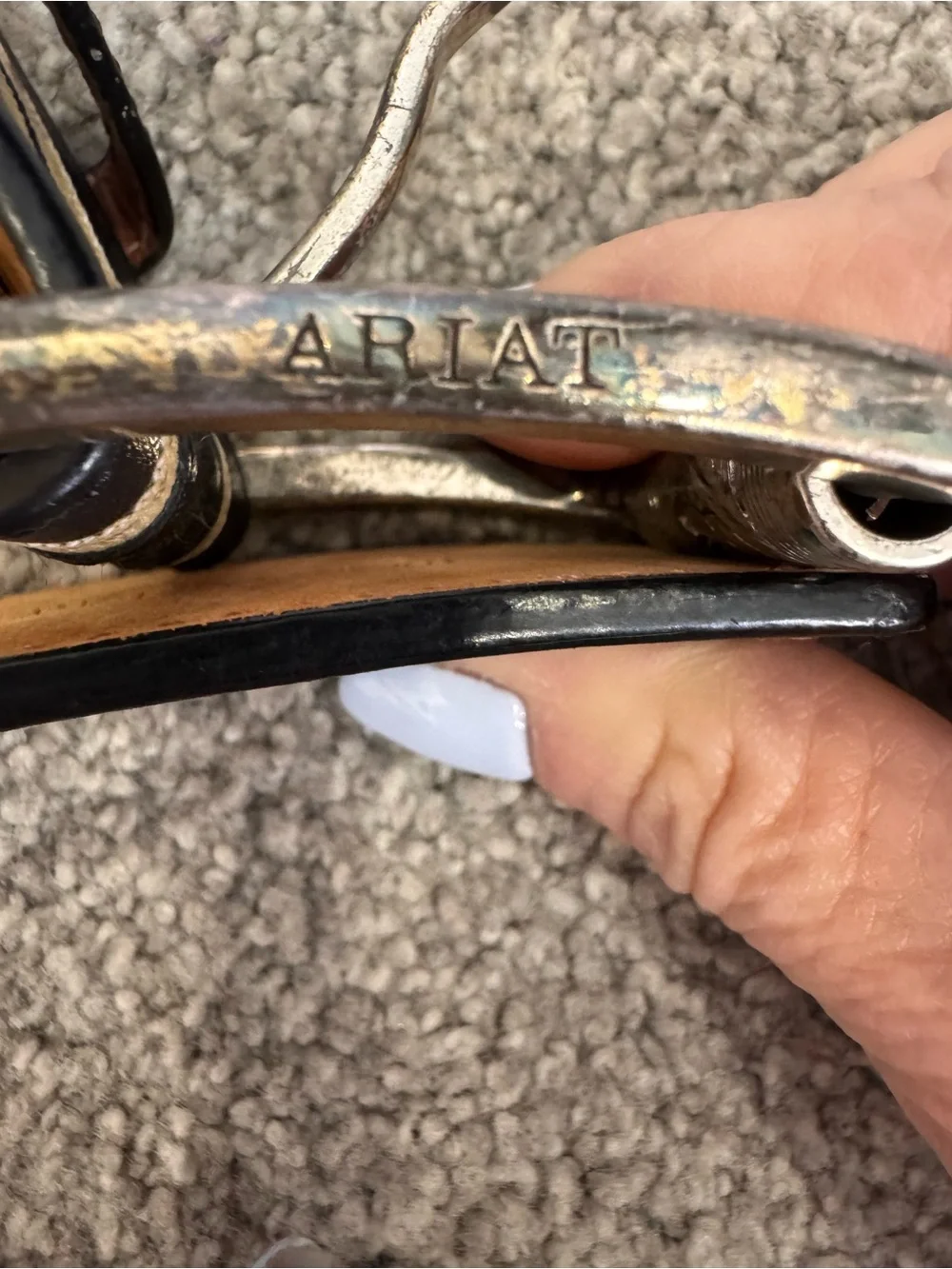 Ariat Leather & Fabric Stripe Belt | Size 34/85 | Style E106032